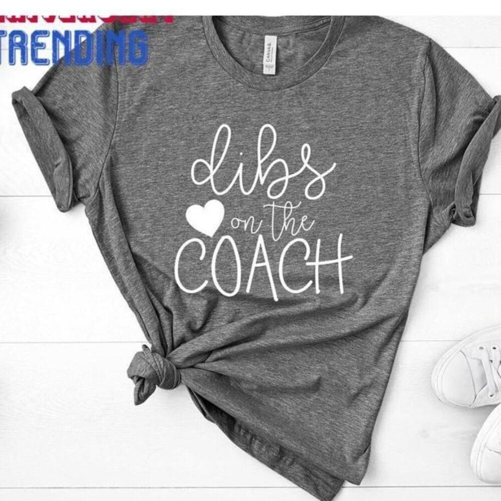 Football Dibs On The Coach Parent Gift Wife Ball Graphic Fan Unisex T-Shirt 91
